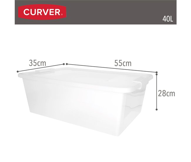 Curver Caixa de arrumação com tampa Bi-Box 40L Branco
