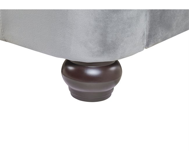 Beliani Cama Terciopelo CAVAILLON 225x246 Cinza Claro