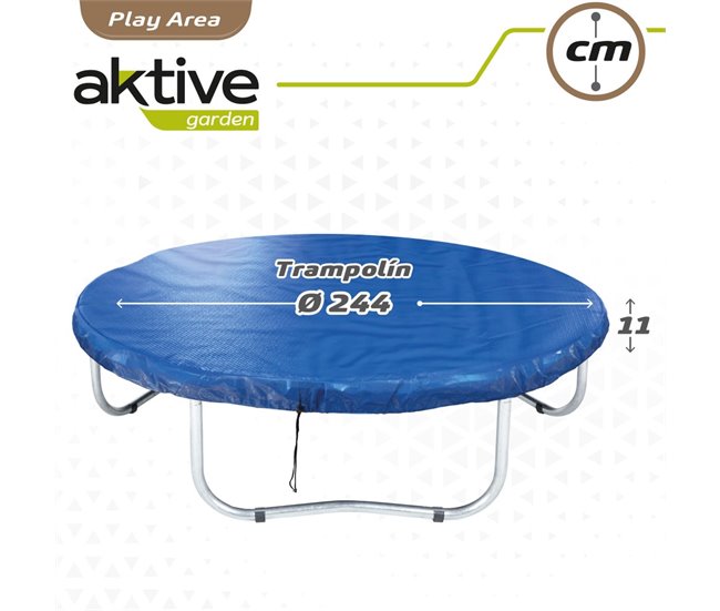 Protetor de cama elástica à prova d'água Aktive e proteção UV Azul