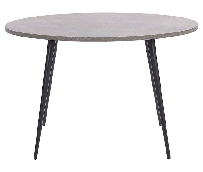 Beliani Mesa de jantar ODEON 120x120 Cinza Claro