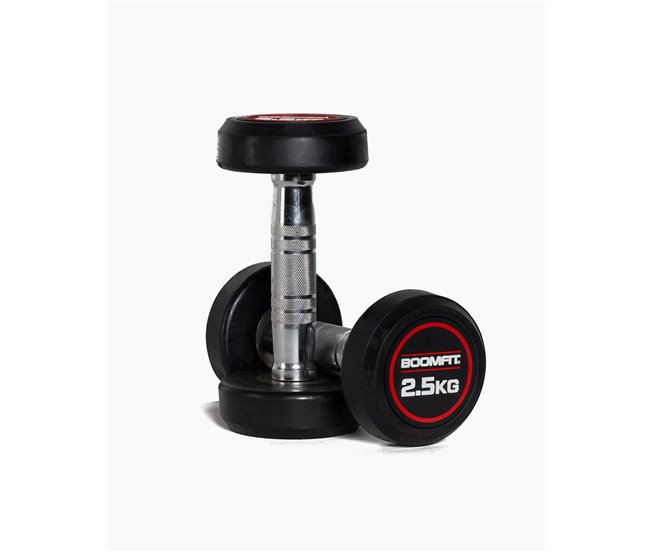 Halteres Redondos de Musculação 2,5Kg (Par) - BOOMFIT Preto