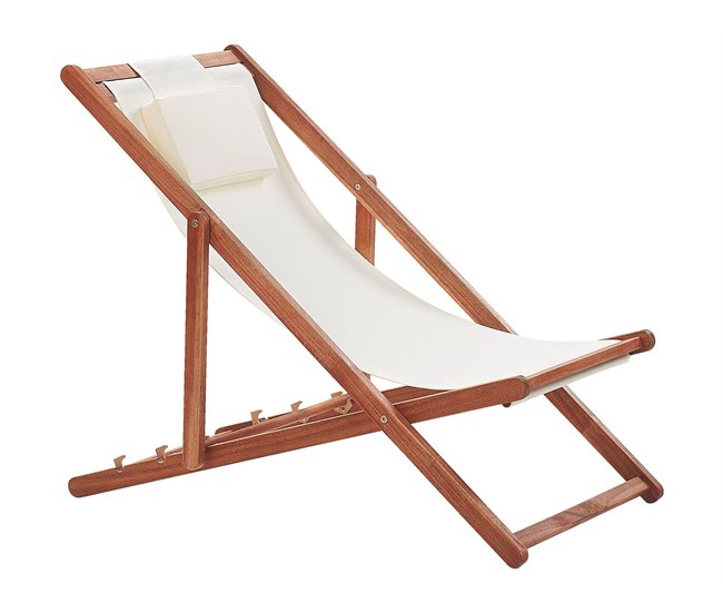 Beliani Cadeira lounge/relax AVELLINO Branco/ Bege