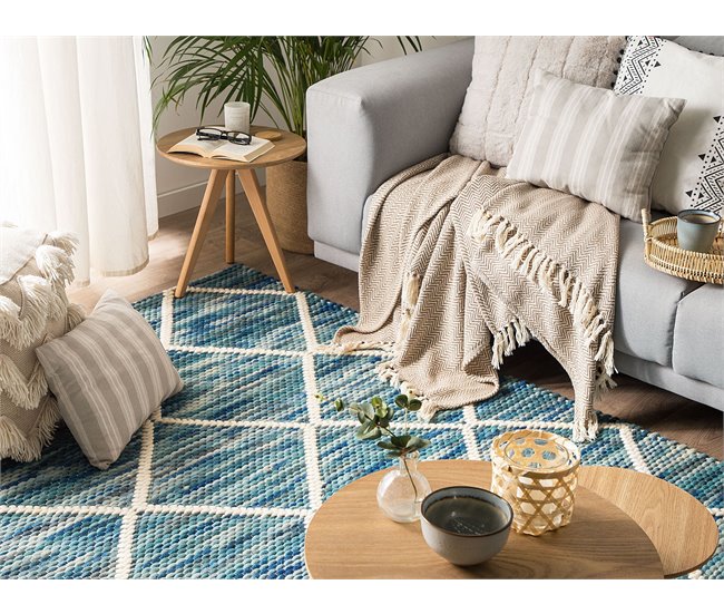 Beliani Pelos curtos BELENLI 140x200 Azul Claro