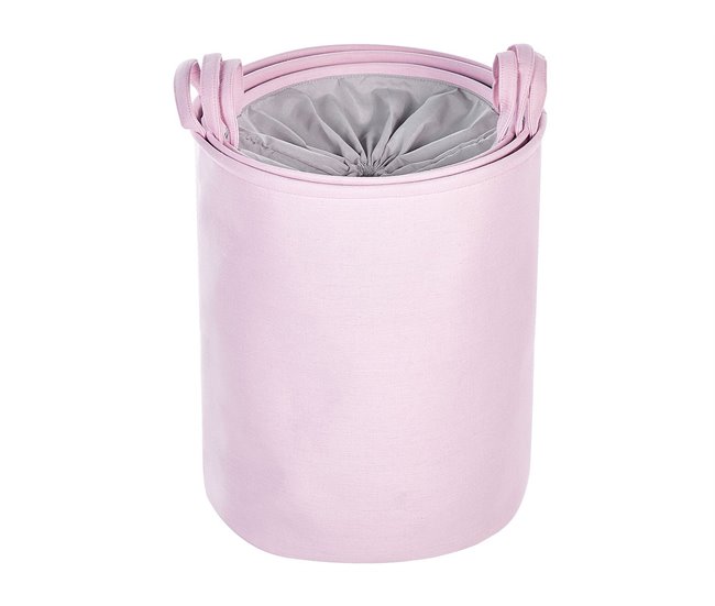 Beliani Cesto de roupa ARCHA Rosa