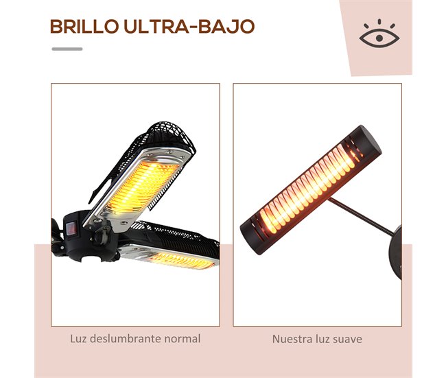 Aquecedor Elétrico de Exterior Outsunny 842-279V91BK Preto