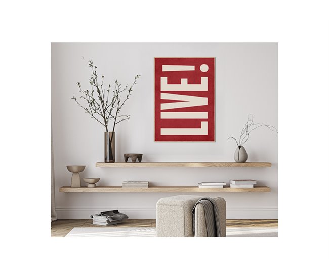 Pintura arte deco LIVE vermelha 50x70cm marca MARCOMUEBLE Vermelho