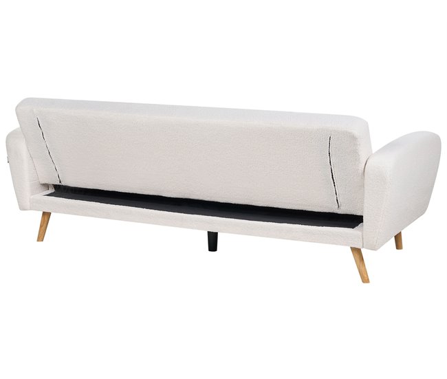 Beliani Sofá de 3 lugares Bouclé FLORLI Branco/ Bege