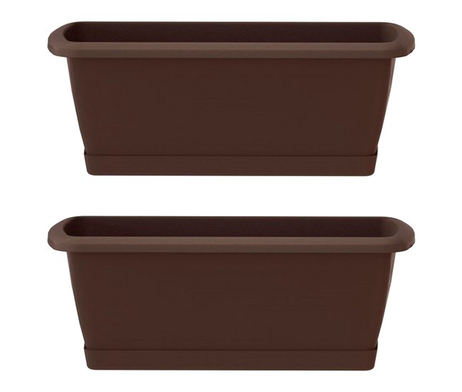 2x Jardinera resgate com suporte Castanho