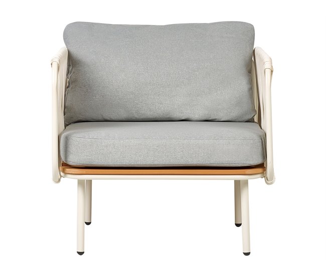 Beliani Conjunto lounge SENISE Branco/cinza
