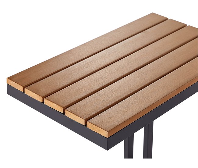 Beliani Mesa de jardim MESSINA 60x35 Preto/ Madeira