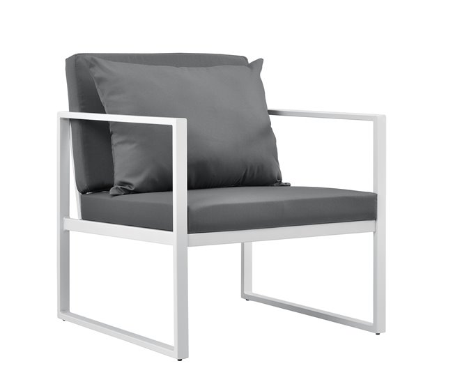 [casa.pro] Conjunto de mobiliário de jardim 2x cadeiras de jardim Branco