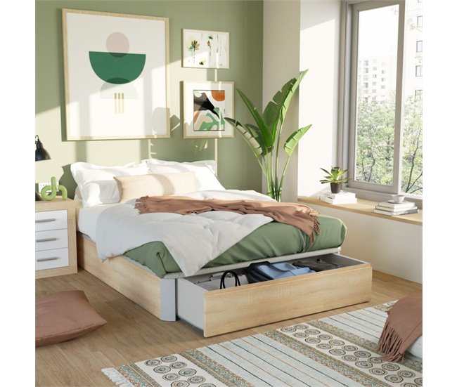Sommier rebatível luxo S-Max 3D 150x190 Natural/ Branco