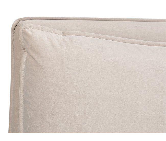 Beliani Cama com armazenamento Veludo BAJONNA 183x235 Bege
