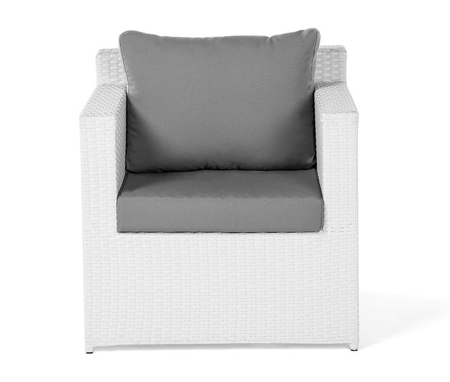 Beliani Conjunto lounge Ratan sintético ROMA Branco