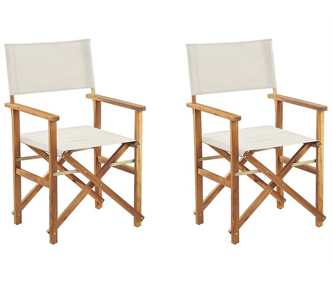 Beliani Cadeira de jardim CINE Branco/ Bege