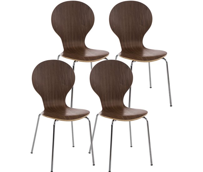 Conjunto de 4 cadeiras empilháveis ??para cozinha e sala