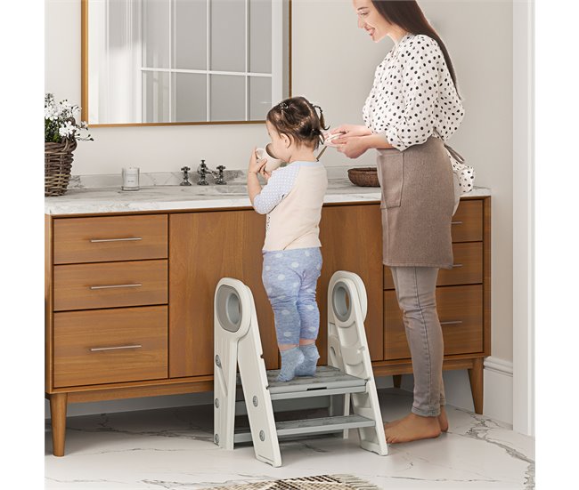 Escada de Apoio para Crianças HDPE e PP AIYAPLAY Cinza