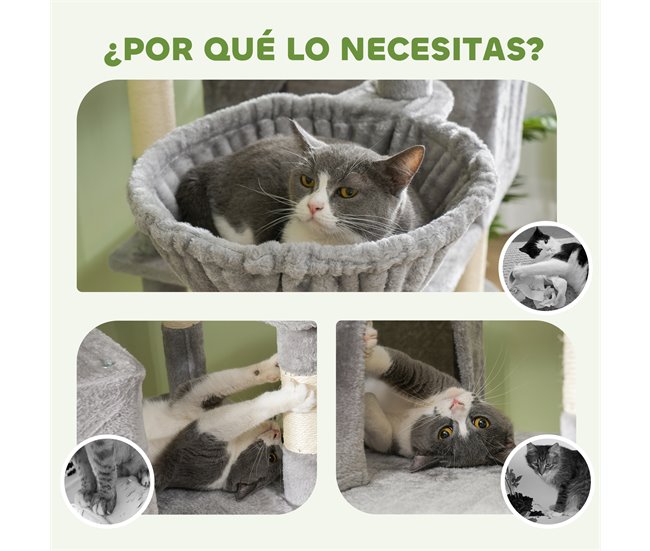 Arranhador para Gatos Aglomerado e Sisal PawHut Cinza