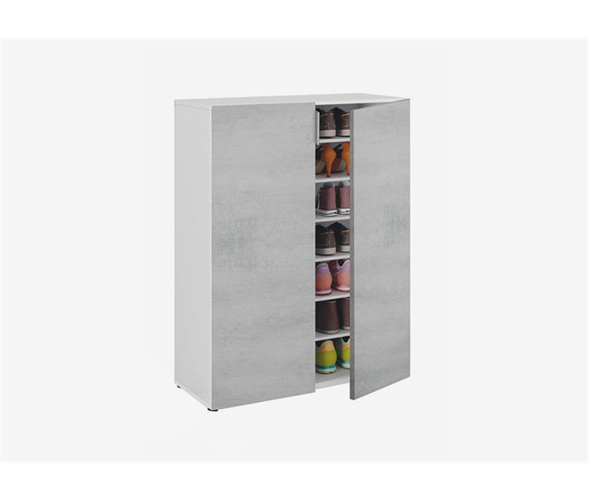 Sapateira com 2 portas e 6 prateleiras IZBOR Cimento