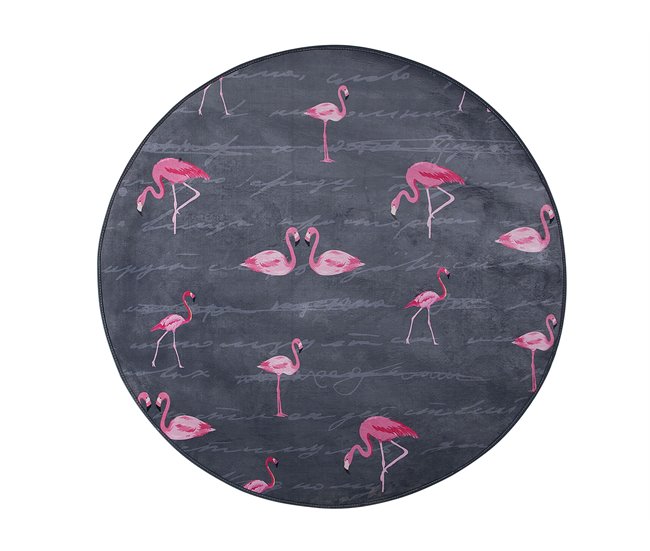 Beliani Entrelaçado KERER 120x120 Cinza Escuro