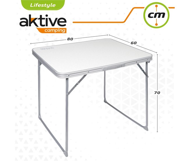 Mesa dobrável para campismo Aktive branco Branco
