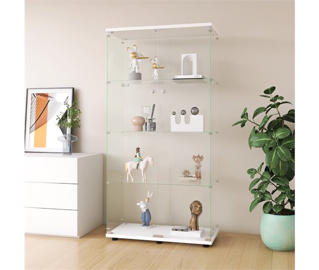 Armário de exposição, armário alto, sala de estar, cozinha 80 Branco