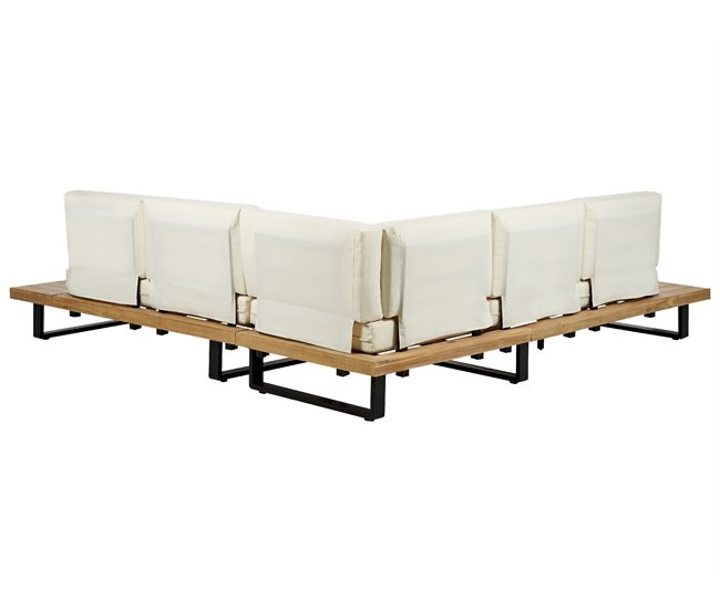 Beliani Conjunto lounge MYKONOS Branco/ Bege