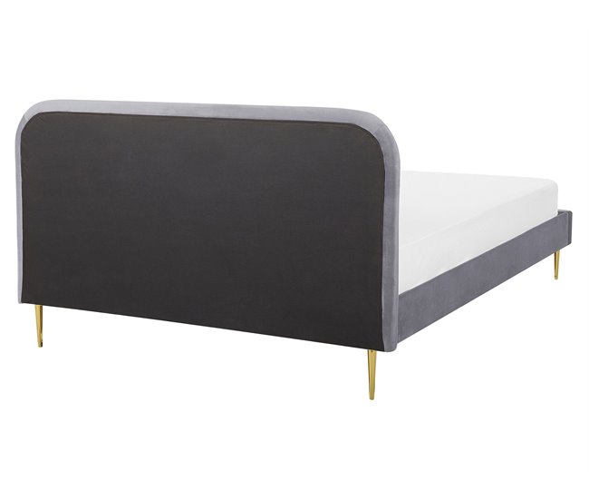 Beliani Cama com estrado Veludo FLAYAT 173x215 Amarelo