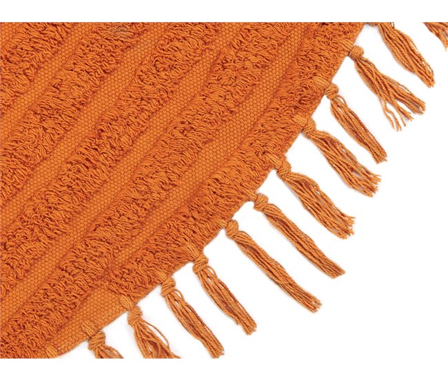 Beliani Entrelaçado HALFETI 140x140 Laranja
