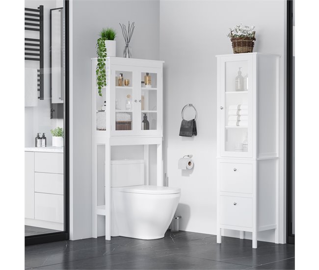 Armario Alto de banheiro MDF kleankin, casa - casa de banho Branco