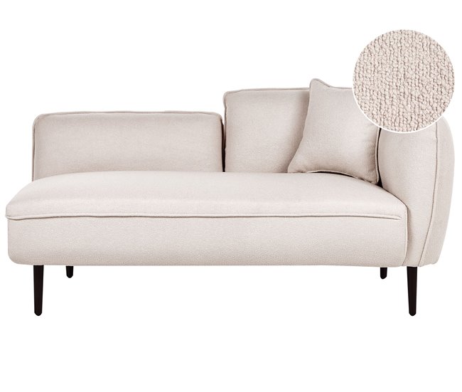 Beliani Chaise longue Bouclé CHEVANNES Bege