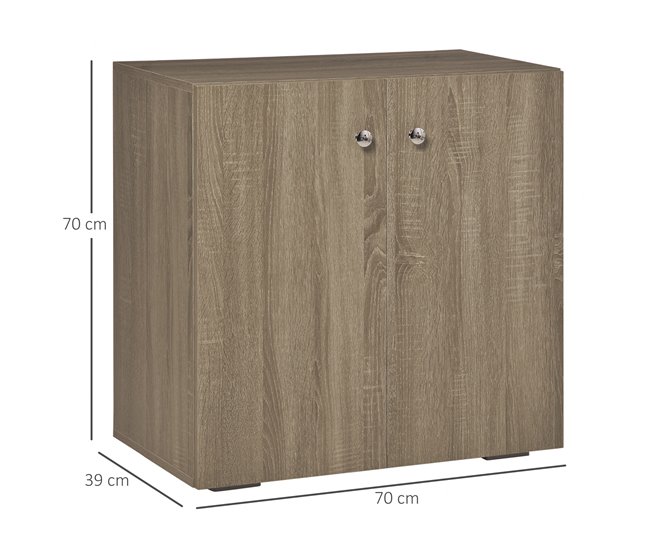 Aparador de Sala de Estar Melamina de Madeira HOMCOM 70 Branco