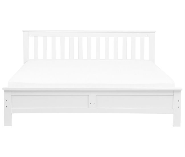 Beliani Cama com estrado Pinho MAYENNE 189x208 Branco