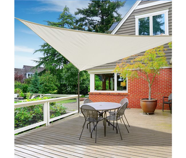 Toldo Vela Poliéster Outsunny 600x600 Bege