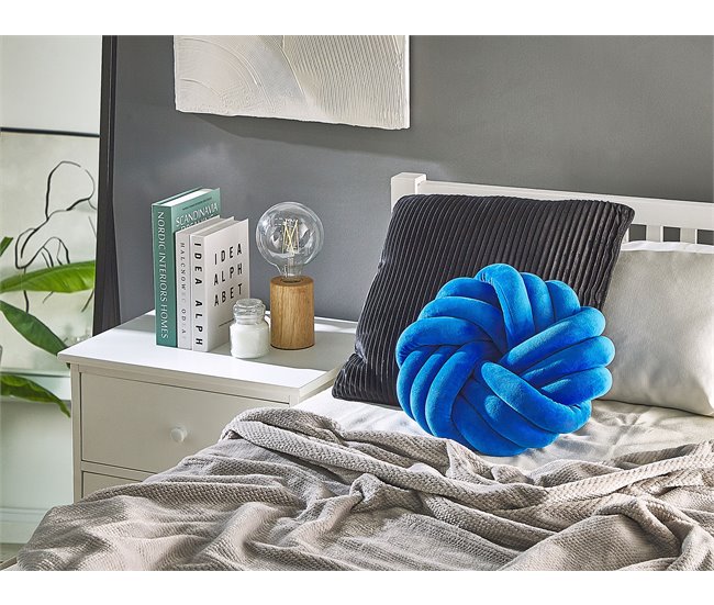Beliani Almofada decorativa AKOLA 30x30 Azul Marino