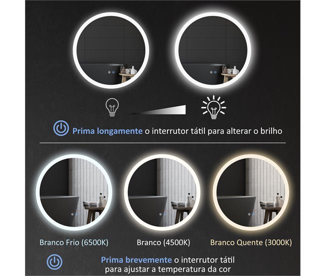 Espelho Casa de Banho Vidro e Metal kleankin Prata