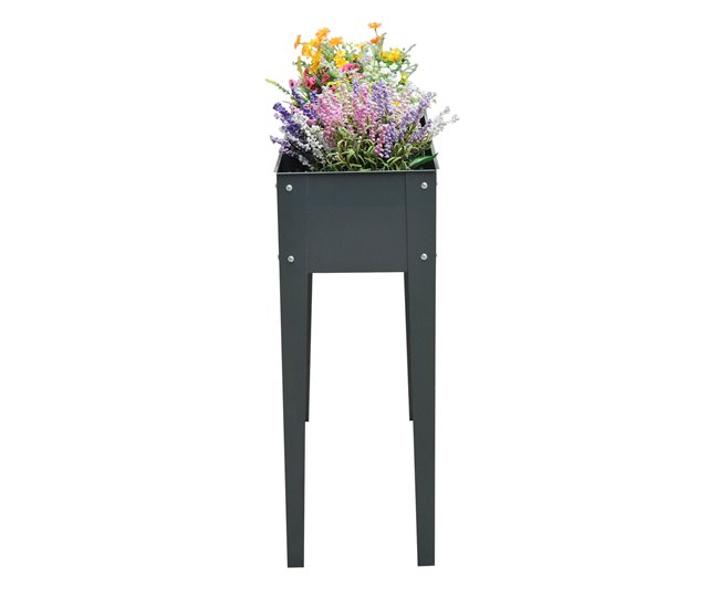 Floreira Metal Outsunny, varanda e jardim - jardinagem Cinza