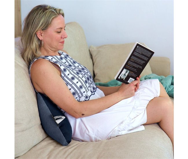 Almofada roxa multiuso para lombar, cervical, perna e leitura. Pa Azul