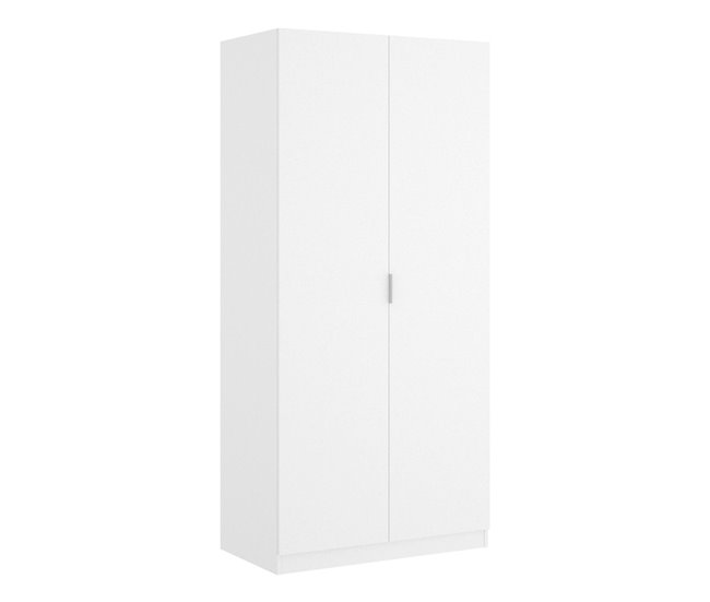 Armário 2 portas com efeito madeira 81 Branco