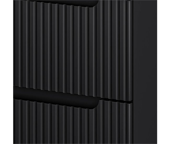 Móvel de casa de banho para lavatório Newport com 2 gavetas MDF 80 Preto/ Madeira