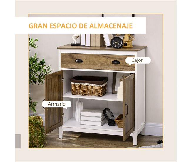 Aparador Melamina de Madeira HOMCOM 78 Cinza