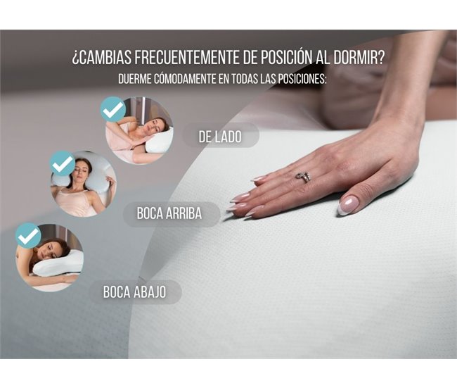 Almofada Borboleta Plana Viscoelástica Capa Algodão Branco