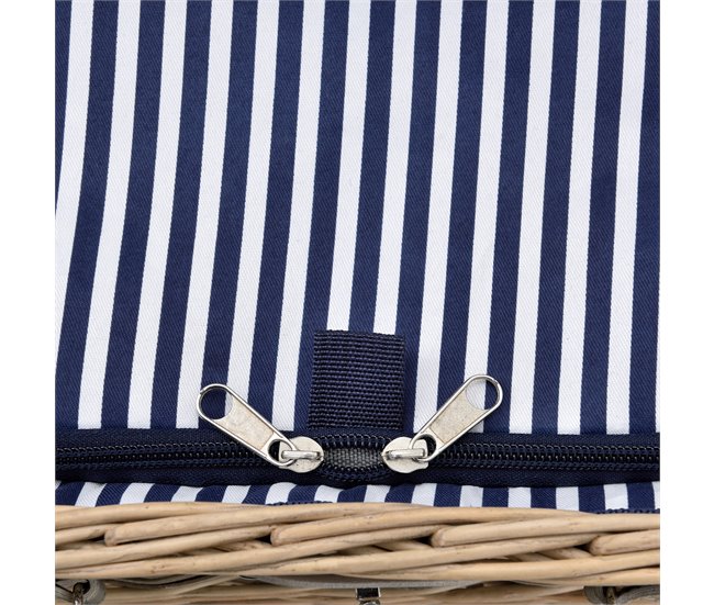 [casa.pro] Cesto de piquenique para 2 pessoas com geleira Branco/ Azul