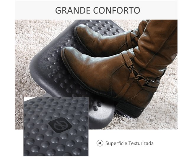 Apoio de pés Plástico HIPS HOMCOM Cinza