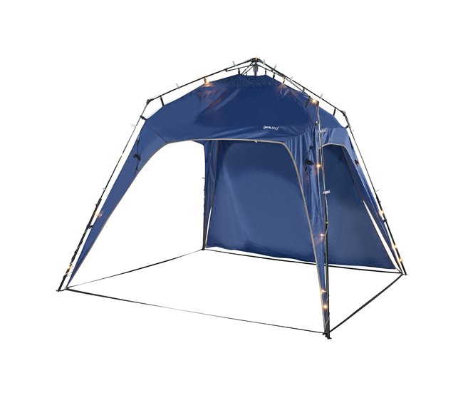 Barendrecht Gazebo de jardim LED com módulo solar 250x250 Azul
