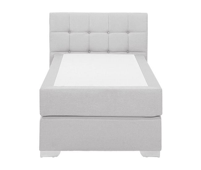Beliani Cama continental Poliéster ADMIRAL 99x212 Cinza Claro