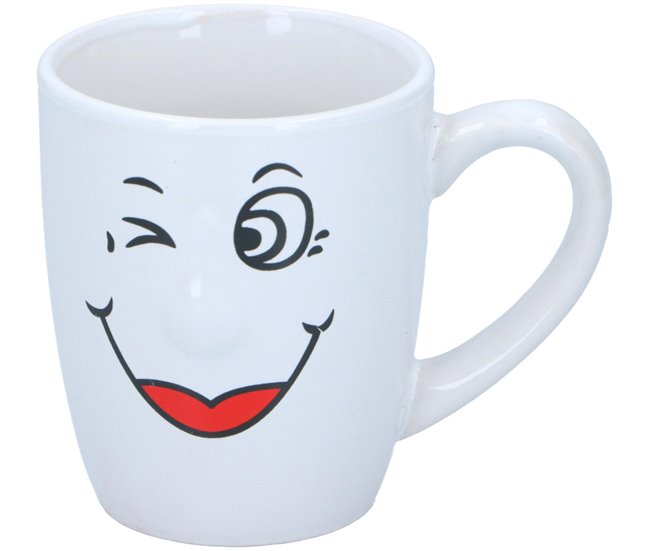 Caneca SONRISAS sortido 300ml material de grés Branco