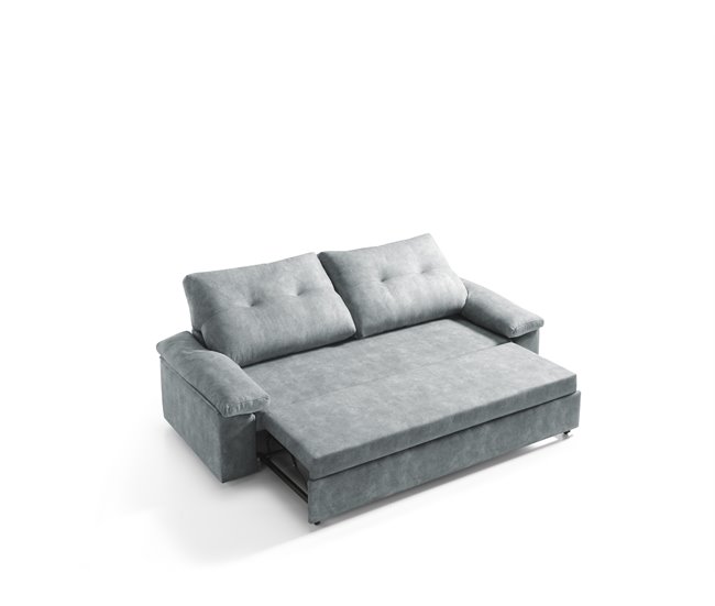 Sofá cama MIXX com almofadas no encosto Cinza