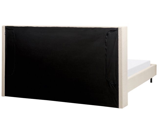 Beliani Cama com estrado Bouclé VILLETTE 205x222 Bege