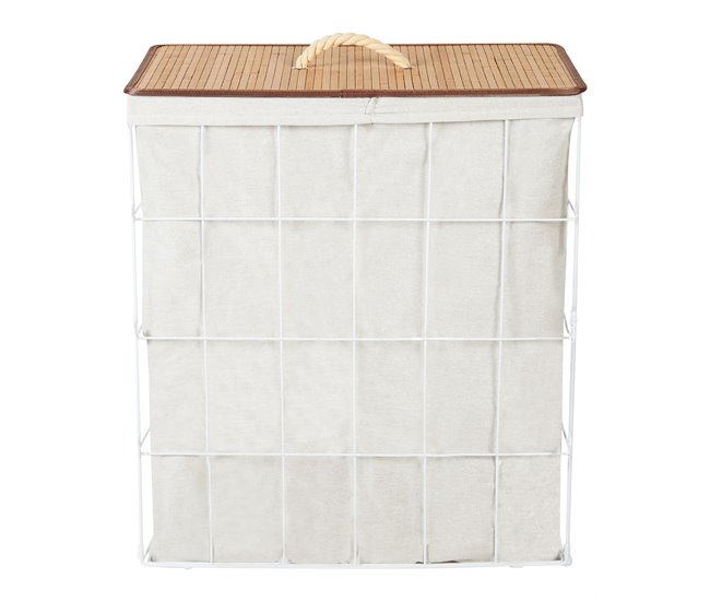Beliani Cesto de roupa MIRISSA Branco